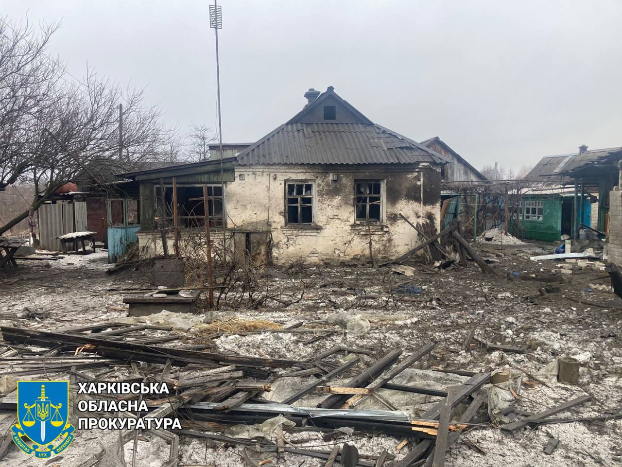 ГПУ показала последствия обстрела Купянского района Харьковской области